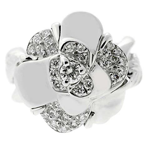 chanel flower ring replica|Chanel camellia flower ring.